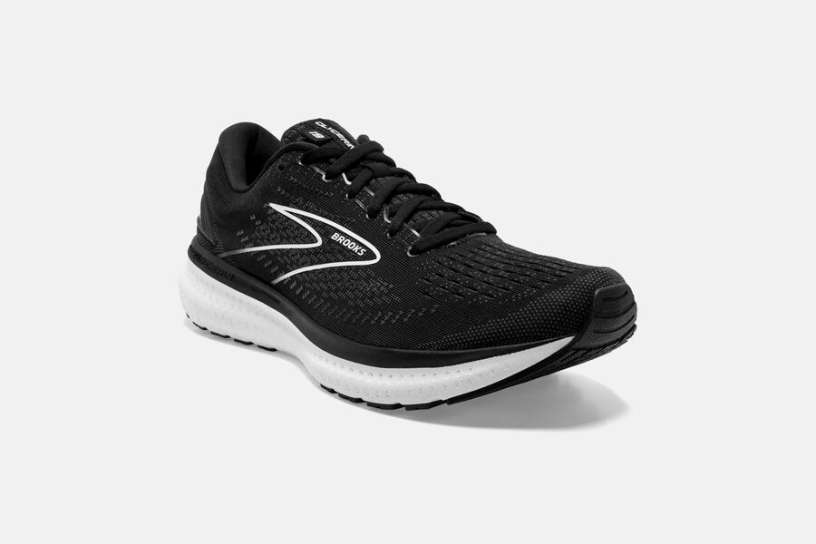 Brooks Glycerin 19 Road Running Shoes Mens - Black/White - ACKSE-4582